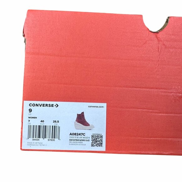 ⭐Converse Chuck 70 Wedge Square Platform Hi Leather 9 Womens Shoes Brown A08247C - Picture 9 of 10